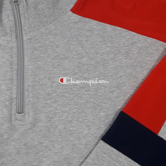 Champion Quarter Zip color block gray sweatshirt - Picture 15 of 16